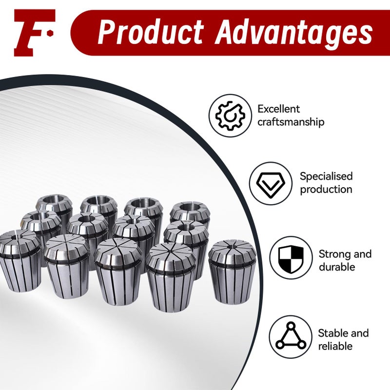 findmall Super Accuracy 13PCS 1/16"-13/16" ER32 ER-32 Collets Set With5/32 9/32 23/32 - Image 5